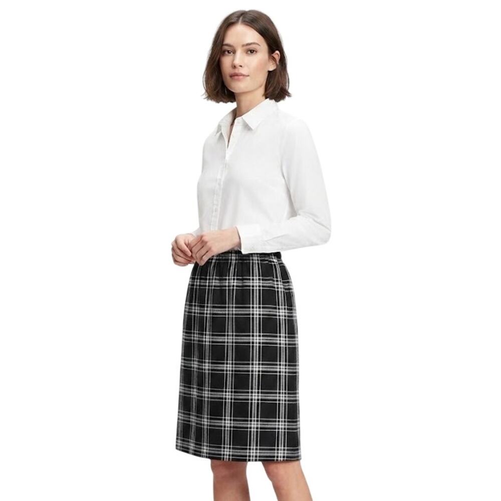 Plaid Midi Skirt Tartan Classic Fall Winter Office Business Casual Plus Size 1X